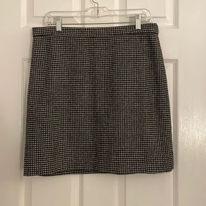 J. Crew Black and White Houndstooth Skirt